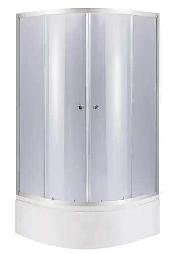 Набор Lidz Душевая кабина Latwa SC80x80.SAT.HIGH.GR полукруглая, стекло тонированное 4 мм + Душевой поддон Kapielka ST80x80x41, с панелью - фото 1