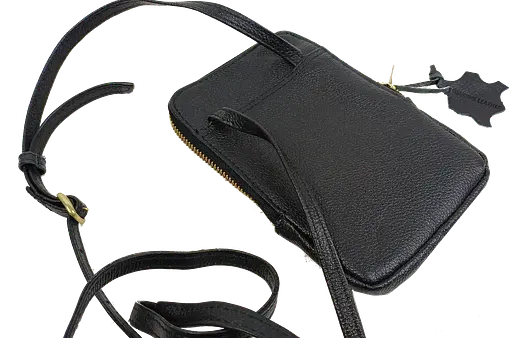 Невелика шкіряна сумка для телефону UP2 Fashion чорна sum0028777 - фото 5