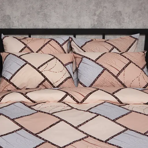 Комплект постільної білизни Moon&Star Бязь Gold Люкс Cozy Puzzle Полуторний 143х210 наволочки 2х50х70 - фото 2