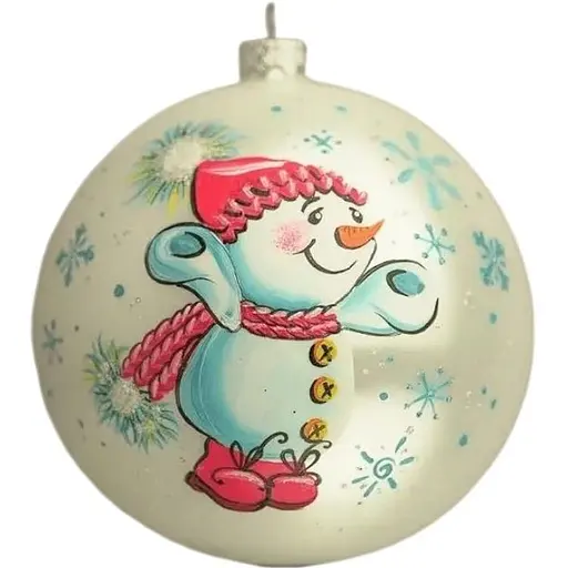 Ялинкова прикраса Санта Шоп Сніговик з крижинками скло (4820001154252)