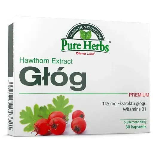 Екстракт глоду та вітамін В1 Olimp Sport Nutrition Pure Herbs Glog Premium 30 капсул для підтримки серця - фото 1