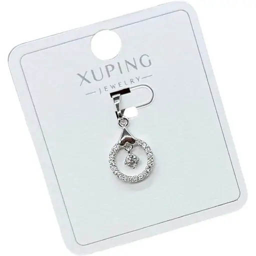 Кулон жіночий круглий з камінчиком Xuping з медичного золота з покриттям золотом 18K - фото 1