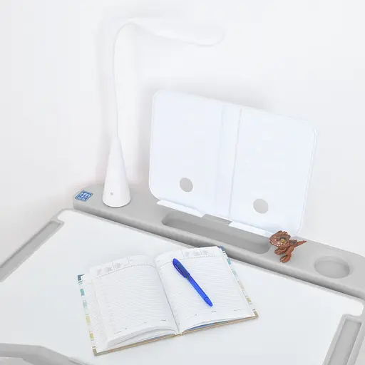 Парта M 5068-11 підставка для книги, лампа, сірий - фото 4