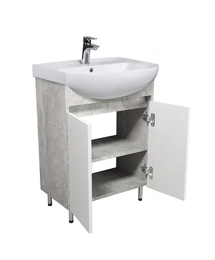 Тумба Мойдодир Nice Loft 60 з умивальником Proxy 60 бетон з білим Білий - фото 2