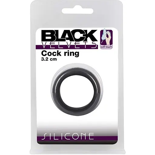 Эрекционное кольцо Black Velvets Cock Ring 3.2 см черный