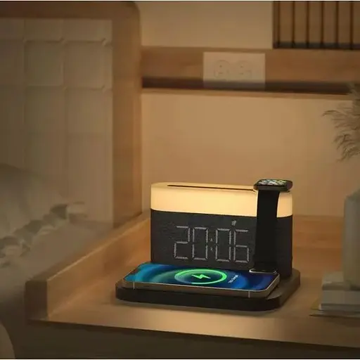 Лампа ночник с беспроводной зарядкой Proove Day & Night с часами и будильником - фото 3