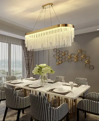 Видовжена розкішна дизайнерська люстра | Арт. M 221 L | Line F - фото 7