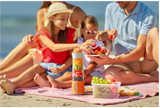 Блендер Sencor портативний для смузі 150Вт чаша-500мл USB-C біло-помаранчевий - фото 8