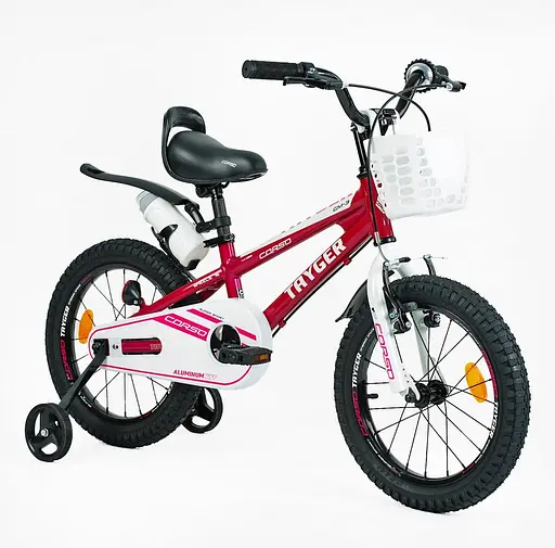 Велосипед 2-х колёсный 16" TG-10258 "CORSO TAYGER" алюминиевая рама, доп.колёса, звонок, собран на 85% (6945717413221) - фото 1