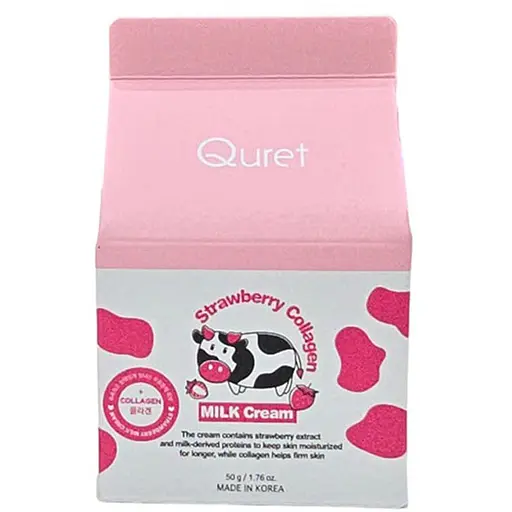 Крем для обличчя Quret Collagen молочний полуниця 50 мл - фото 3