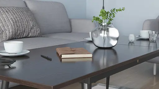 Стіл журнальний трансформер Dandi Small Ferrum-decor 45x120(160)x70 Чорний метал ДСП Венге Магія 16 мм (FRD-106795) - фото 9