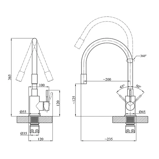 Змішувач для кухні Agua з гнучким виливом Acero-INOX035NS-1 (CV023288) - фото 10