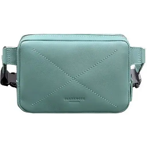 Шкіряна жіноча поясна сумка Dropbag Mini бірюзова - фото 1