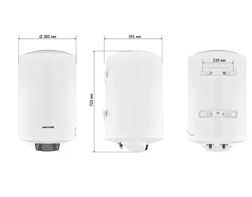 Водонагреватель Mixxus EWH-08050 ROUND DRY 50 л, 2 кВт, сухой ТЭН, вертикальный, цилиндрический, белый (WH0608) - фото 5