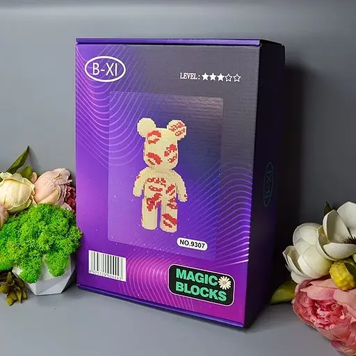 Конструктор Limo Toy Magic Blocks Kisses на 3031 деталь, ведмедик Bearbrick 40.5 см - фото 3