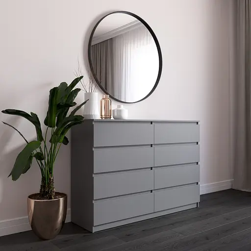 Комод Vays R-8, 8 шухляд без ручок, ЛДСП, 140×40×98 см - для спальні, вітальні, передпокою - фото 2