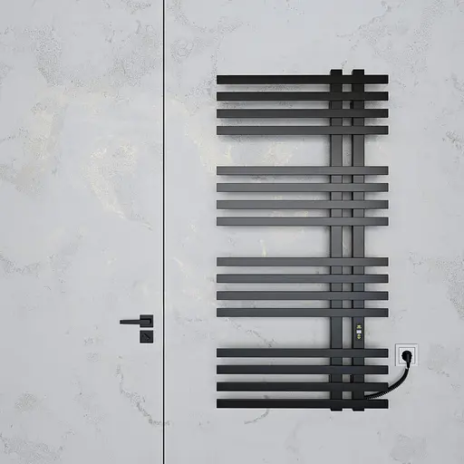 Электрический полотенцесушитель Kosser Браш 1200x600 ER тайм. черный ДБ03ER, Черный матовый, Правое - фото 3