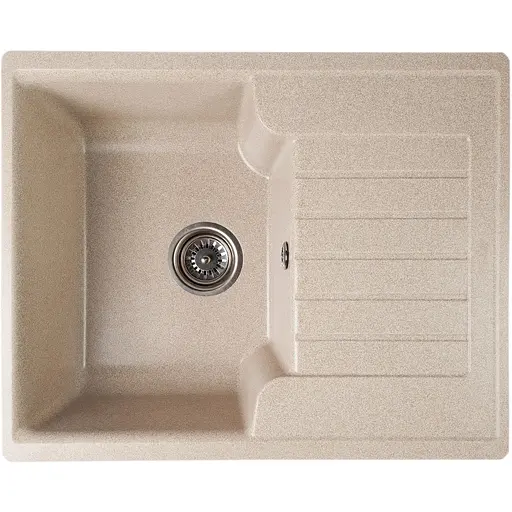 Гранітна кухонна мийка Romzha Klasicky 61 Bezhvy (402) з крилом - фото 1