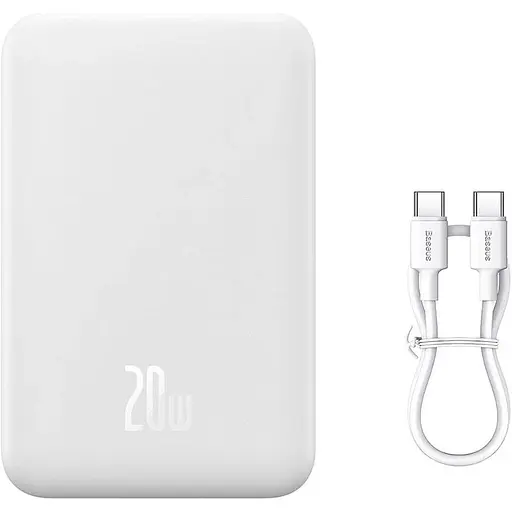 Внешний аккумулятор Baseus Magnetic Mini 20W 10000mAh White (PPCX070002) [106690] - фото 9