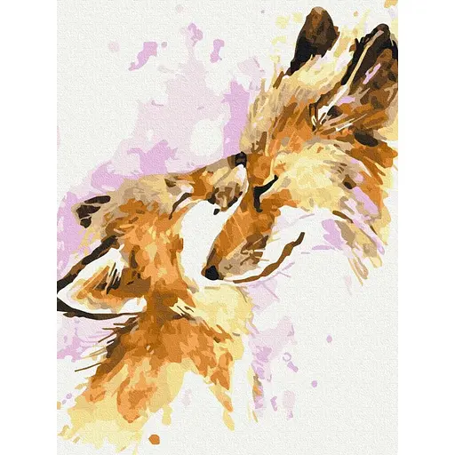 Картина по номерам на подрамнике Brushme Любящие лисички - фото 1