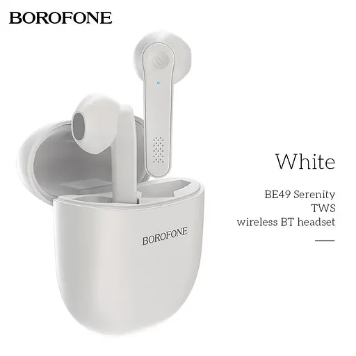 Наушники Borofone BE49 Serenity TWS wireless BT headset White - фото 2