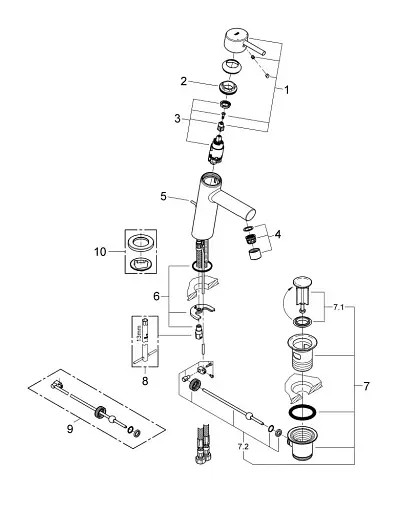 Змішувач для умивальника Grohe Concetto М-size одноважільний Хром 30412 - фото 5