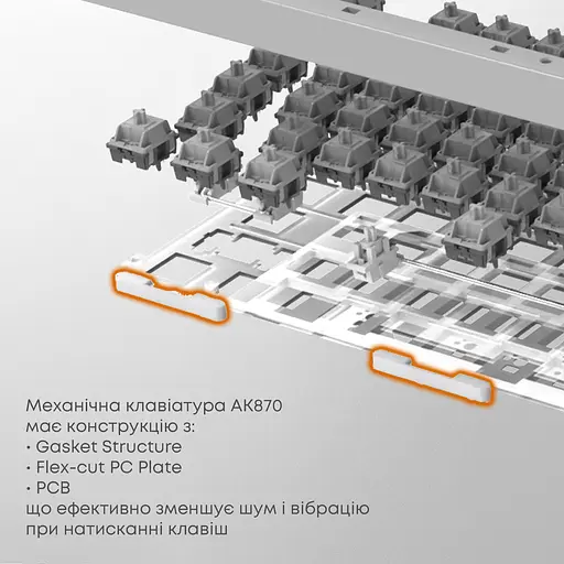 Клавиатура Ajazz AK870 Plus Murad Switch Blue/White/Dark Blue (AK870-MU-BWD) [142207] - фото 10