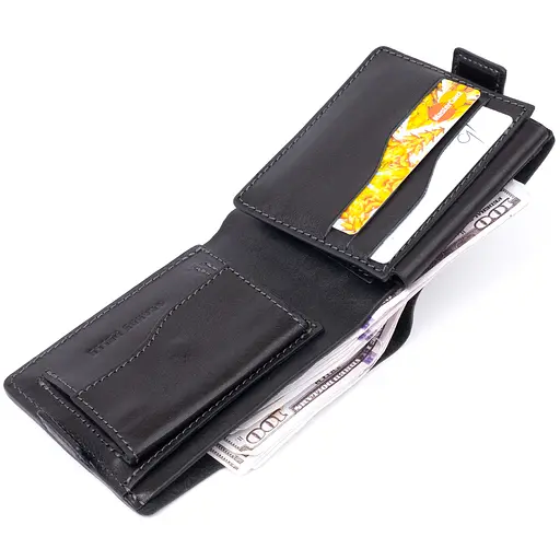 Мужской кожаный кошелек Grande Pelle 9х11.5х3 см acs0015038 - фото 3