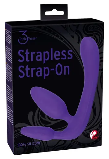 Страпон Triple Teaser Strapless Strap-On 20 см фиолетовый - фото 6