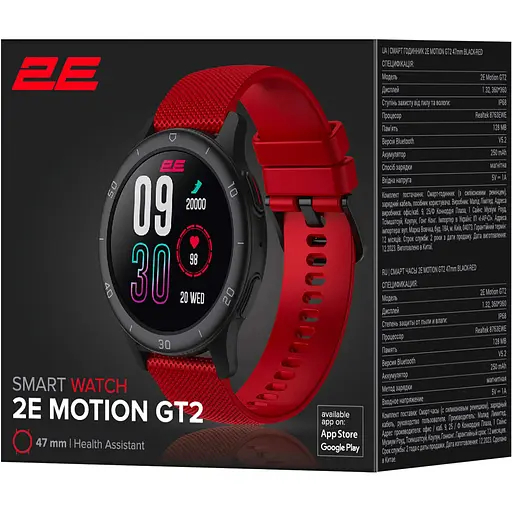 Смарт-годинник 2E Motion GT2 47mm Black-Red (2E-CWW21BKRD) - фото 7