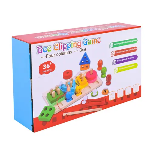 Дитяча дерев’яна іграшка "Пірамідка-сортер" C9417 рибалка, вкладиші - фото 4