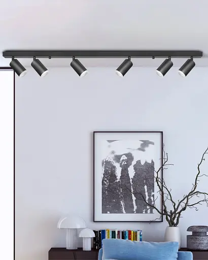 Світильник поворотний, спот Goldlux 327734 London GU10 6x10W IP20 Чорний - фото 2