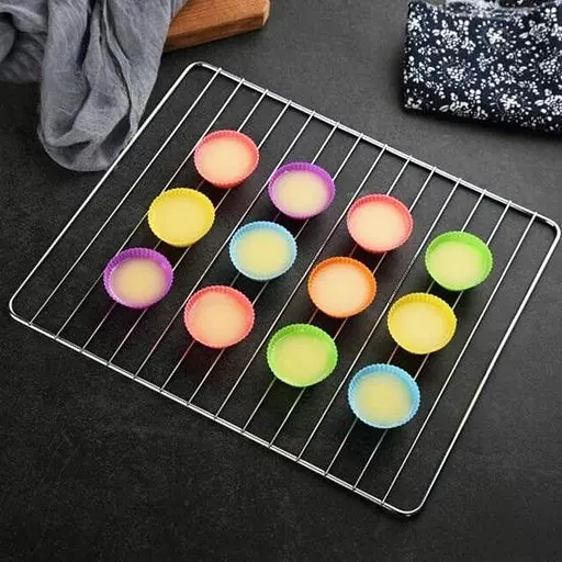 Набір силіконових форм для випічки кексів, мафінів, міні-тортиків 12 шт., A-plus 85544 - фото 6