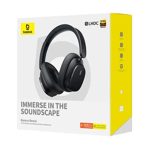 Бездротові навушники Baseus H1 Pro CN Bowie Noise-Cancellation Wireless Headphones, BT5.3, ANC, EQ, 60-80h, black - фото 7