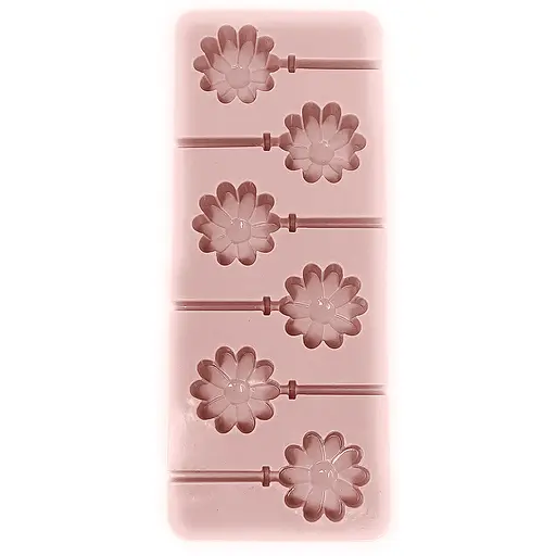 Силиконовая форма для леденцов и конфет на палочке "Цветок", Kitchen Master Бежевый 87399 - фото 1