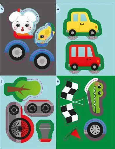 Аплікації наліпками. Машинки - фото 7