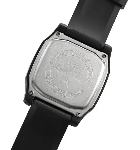 Часы мужские спортивные наручные Skmei 2193 (Черный с белым циферблатом) - фото 6