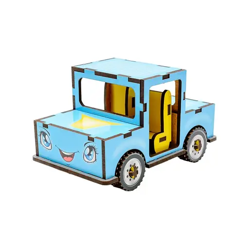 Детский деревянный 3D конструктор Машинка PuzzleOk Puz-00930 43 детали - фото 3
