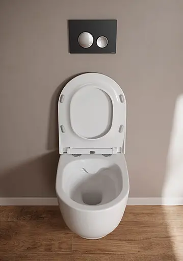 Унитаз подвесной Cersanit Luna CleanOn с сиденьем duraplast Soft Close S701-871, Белый - фото 2