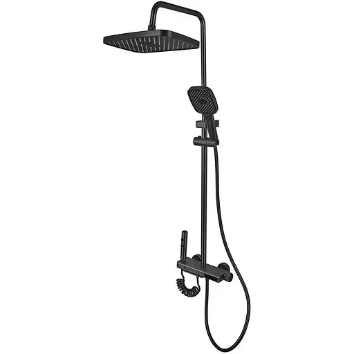 Душева система Champion PBL-009-J Black з кнопковим перемикачем 4 режими CH6499, Чорний матовий - фото 1