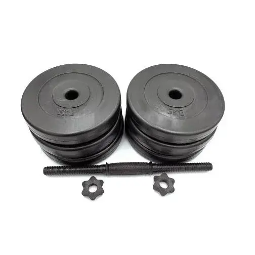 Гантель складальна композитна в пластиковій оболонці Rock pro 30,5 кг NE-PL-G-030 - фото 2