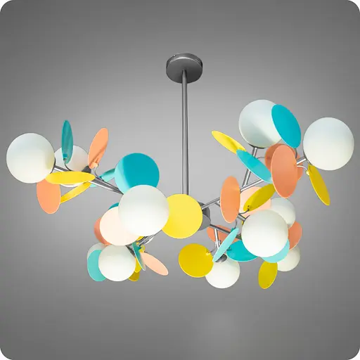 Люстра підвісна 517 Dlight на 12 ламп Хром-Кольоровий (01692) - фото 1