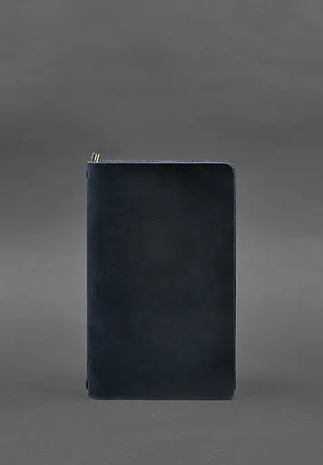 Кожаный блокнот (софт-бук) 8.0 на резинке синий Crazy Horse - фото 2