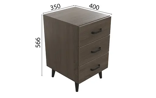 Тумба Віва 3 на конусних ніжках Ferrum-decor 56,5x35x40 Чорний метал ДСП Дуб Сонома Трюфель 16 мм (FRD-106821) - фото 4