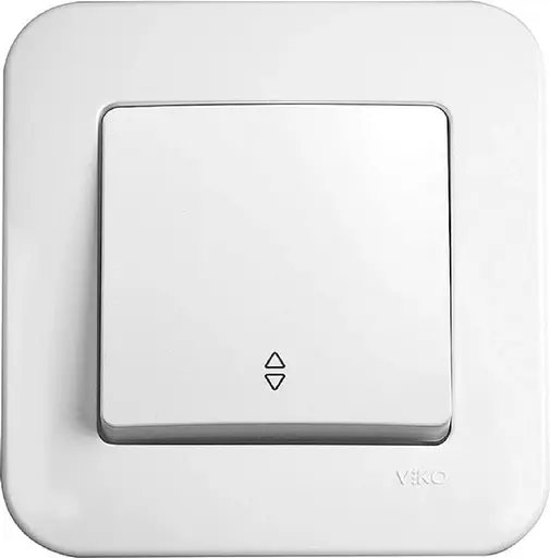 Вимикач 1-клавішний прохідний VIKO Rollina білий (90420004)