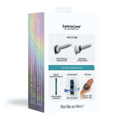 Ерекційне кільце Love To Love Hero Ring Teal Me, регульоване за допомогою кнопок - фото 8