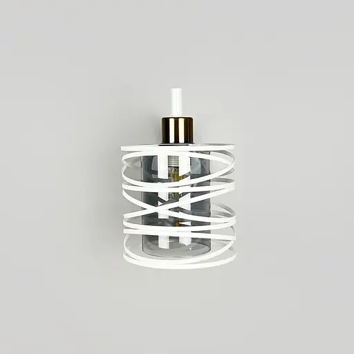 Белое металлическое бра Лофт в корпусе 25х16 см с плафоном Line F Арт. 8190/1W WT+GR - фото 6