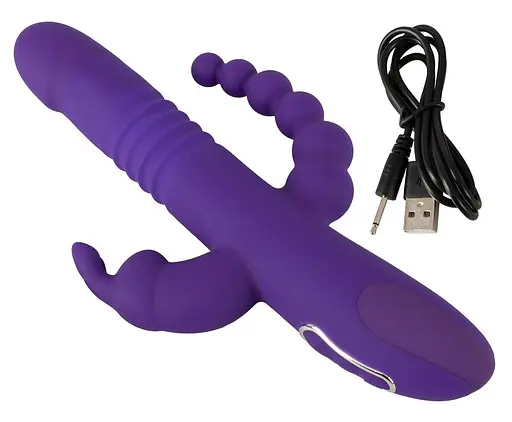 Вибратор Sweet Smile Thrusting Pearl Triple 24.8 см фиолетовый - фото 8