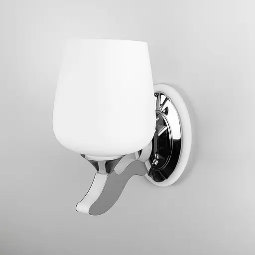 Бра з білим плафоном в хромовому корпусі Line F 86517/1 CH - фото 3