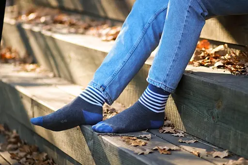 Носки с принтом полоски высокие бесшовные дышащие качественные ORGANIC cotton JILL ANTONY - фото 2